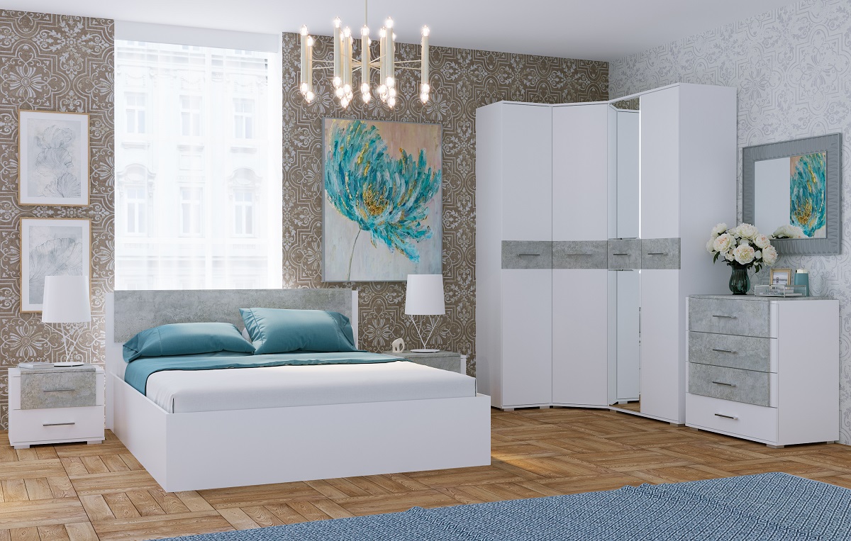 Бьянка Хандис (Белый/Бетон светлый)