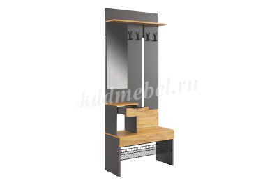 Прихожая К2 Баско (Графит/Дуб крафт золотой)