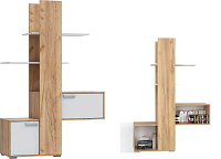 Пенал Милена открытый П 072 (Дуб крафт золотой/Белый бриллиант)