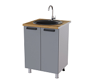 Шкаф нижний мойка 6М кухня Нагано без столешницы (Белый/Ясень анкор светлый) 