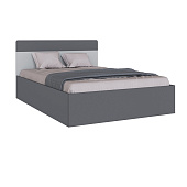 Кровать Вегас 1.4 с настилом ДСП 2С (Графит серый/Камень серый)