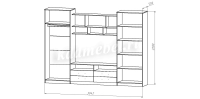 Гостиная Палермо-7 (Анкор белый/Графит)