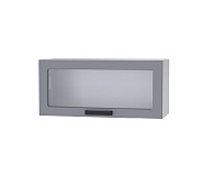 Шкаф верхний со стеклом 8ХС кухня Марбл (Белый/Слоновая кость)