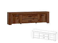 Тумба ТВ 1800 Квадро-32 (Дуб Делано темный) 