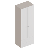 Шкаф 2ств. Лорэн с 2 ящиками (Тефия/Софт айс)