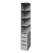 Угловое завершение правое Мадрид 0,35 с 4 ящиками (Камень серый)