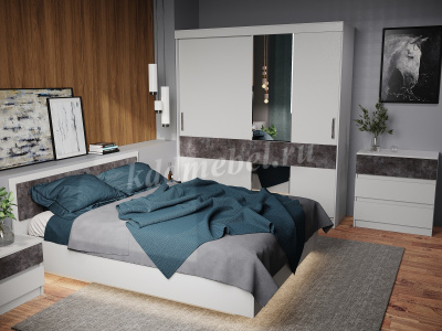 Комод Софи (Белый/Бетон темный)