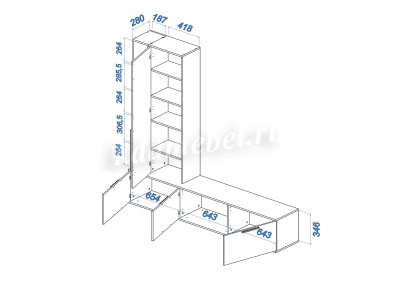 Гостиная Селеста (Белый/Дуб вотан)