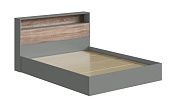 Кровать Люмьер 1.4 с настилом (Шиншилла серая/Дуб сонома)