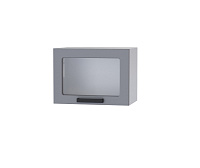 Шкаф верхний со стеклом 5ХС кухня Осло (Белый/Карбон манго)