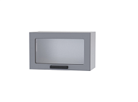 Шкаф верхний со стеклом 6ХС кухня Кампео (Белый/Светло-серый)