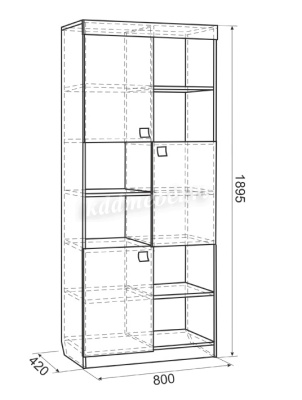 Стеллаж Энерджи (Дуб сонома/Белый)