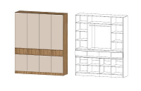 Шкаф Ленора 4-х створчатый (Дуб вотан/Кашемир)