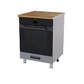 Шкаф нижний духовой 6Д кухня Марбл без столешницы (Белый/Графит)