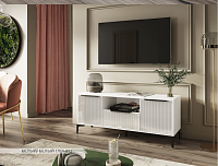 Тумба ТВ Кимберли 1350 (Белый/Белый глянец)