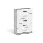 Комод Чикаго 5 ящ (Ателье светлый/Белый)