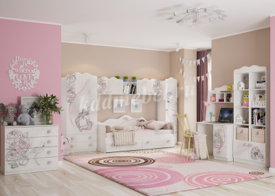 Стол письменный Фэнтези (Рамух белый)