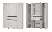 Шкаф Мрия 4-х створчатый (Бетон пайн светлый/Графит)