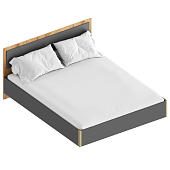 Кровать Стил 1.6 с настилом (Темно-серый лофт/Дуб золотистый)